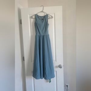 HALARA Blue Sleeveless Midi Dress